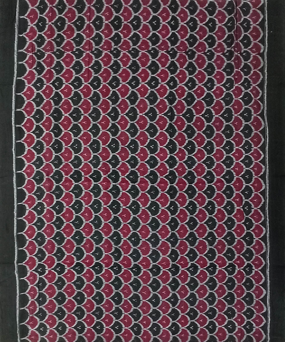 2.5m Black red hand woven cotton sambalpuri kurta material