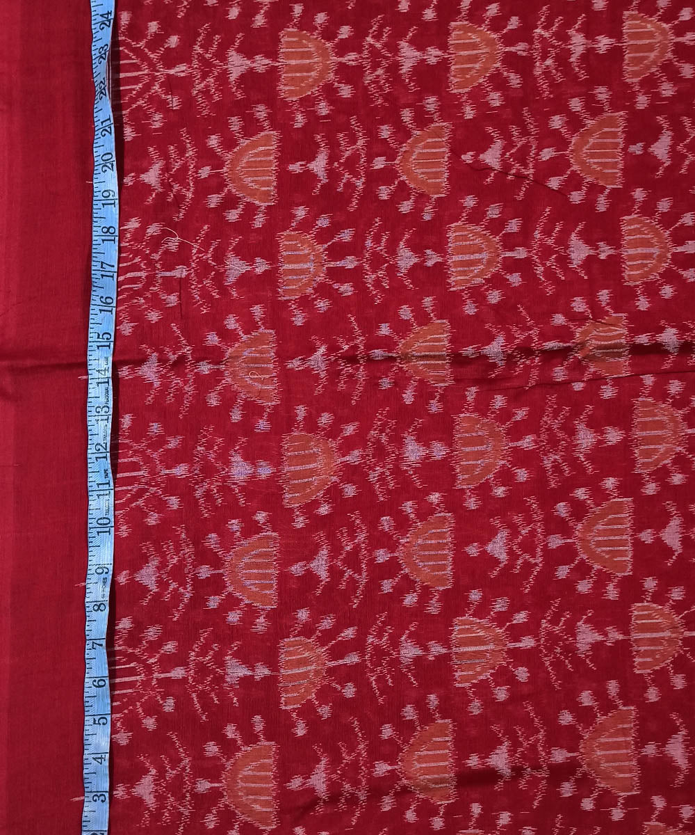 2.5m Red handwoven cotton sambalpuri kurta material