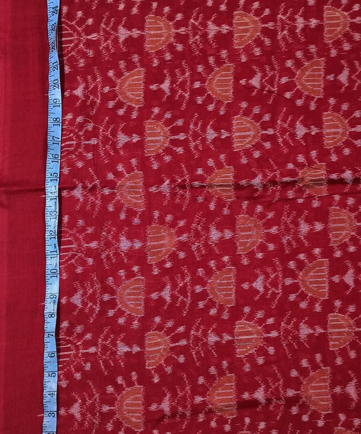 2.5m Red handwoven cotton sambalpuri kurta material