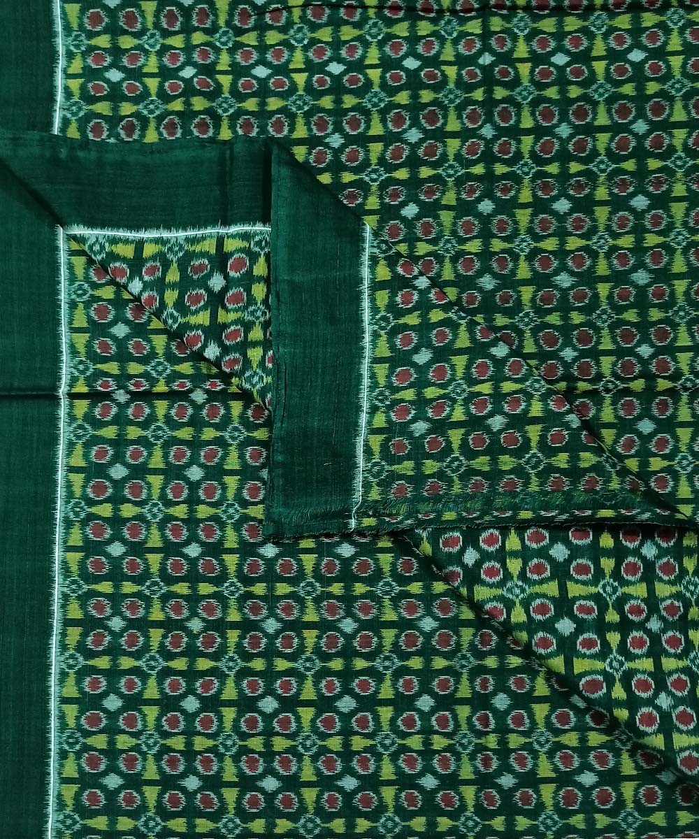 2.5m Dark green hand woven cotton sambalpuri kurta material