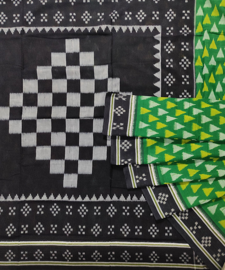 Green handwoven cotton nuapatna saree