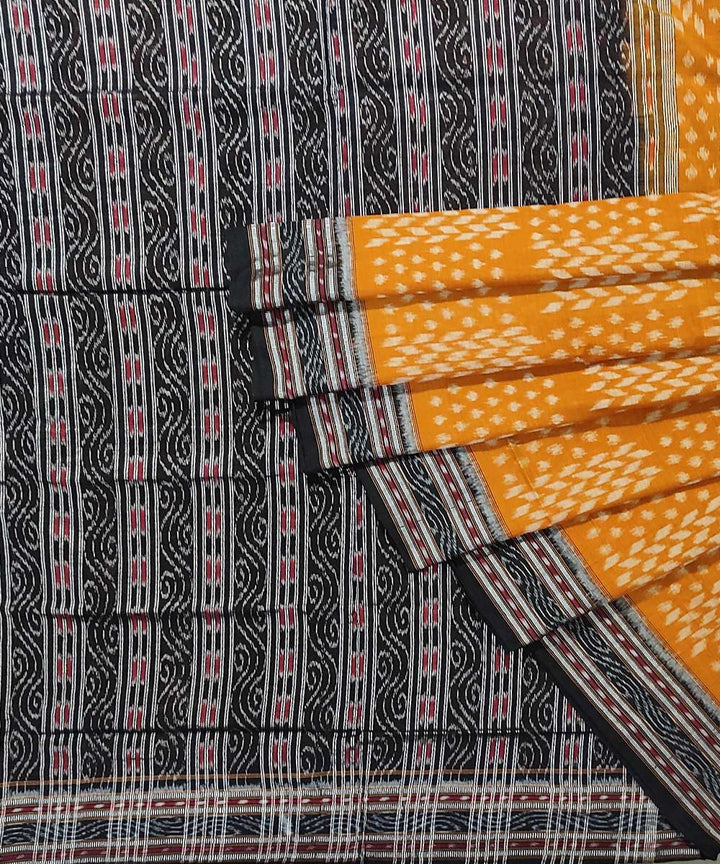 Orange handwoven cotton nuapatna saree