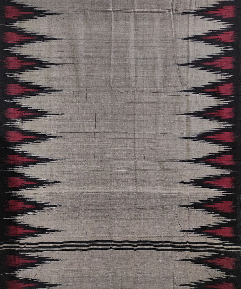 Grey black handwoven cotton nuapatna saree