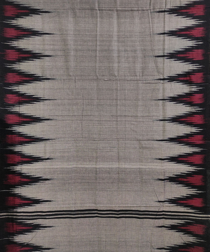 Grey black handwoven cotton nuapatna saree