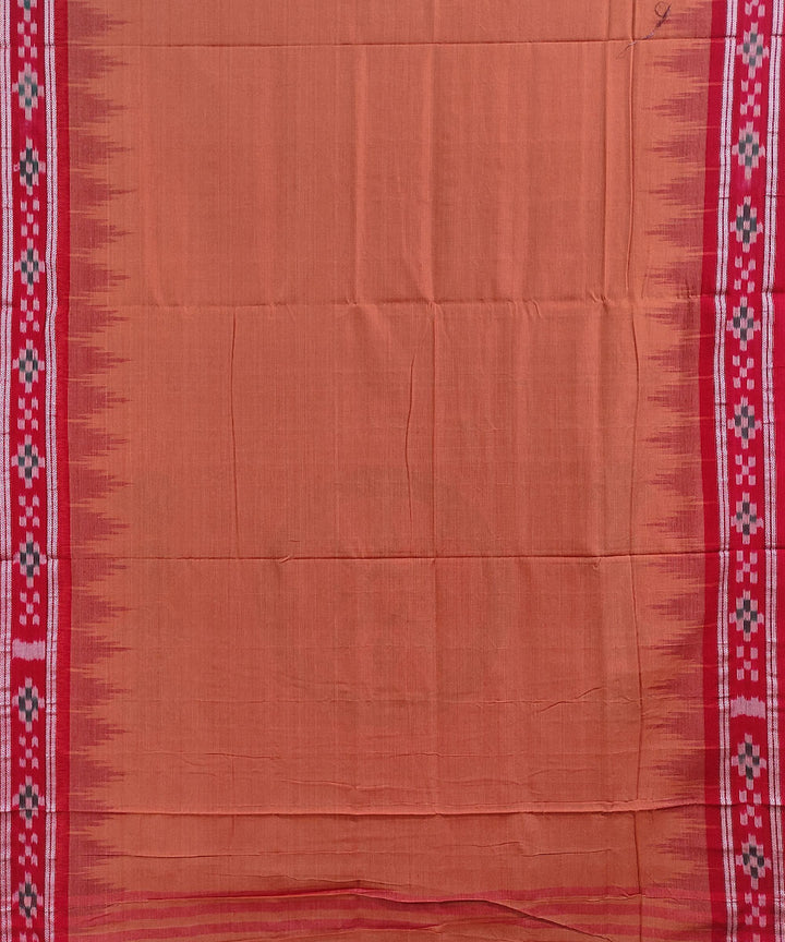 Brown red handwoven cotton nuapatna saree