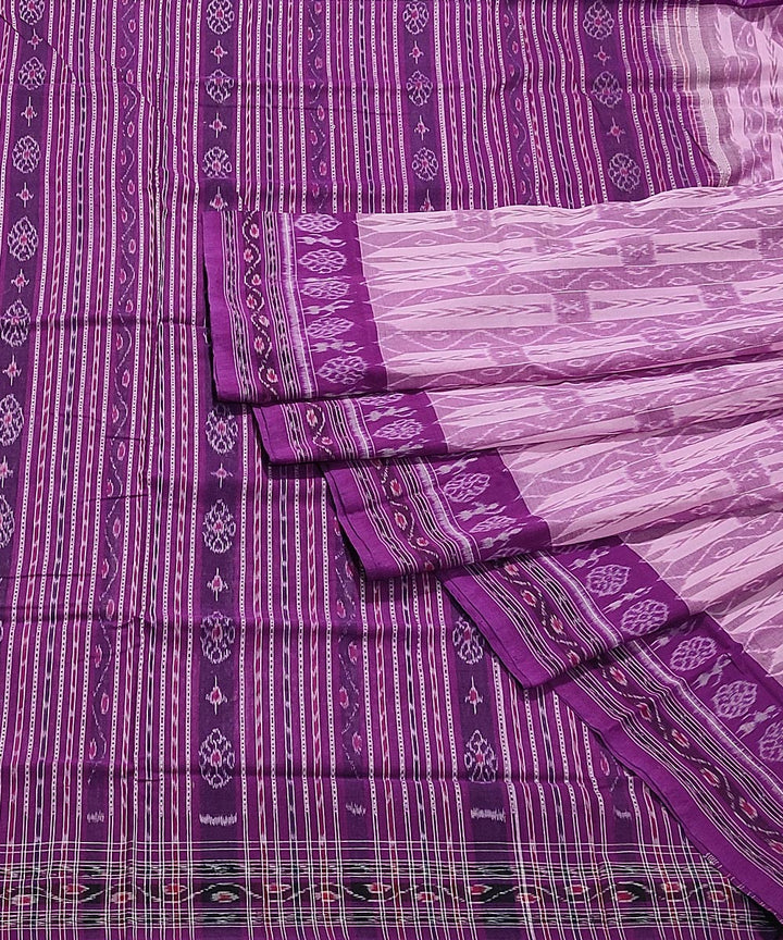 Purple handwoven cotton sambalpuri saree