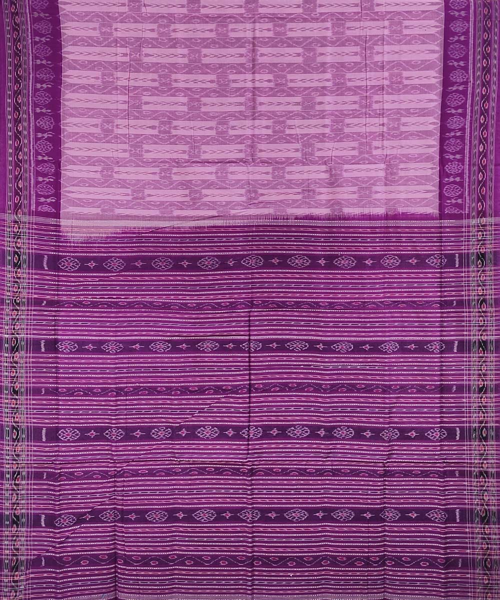 Purple handwoven cotton sambalpuri saree