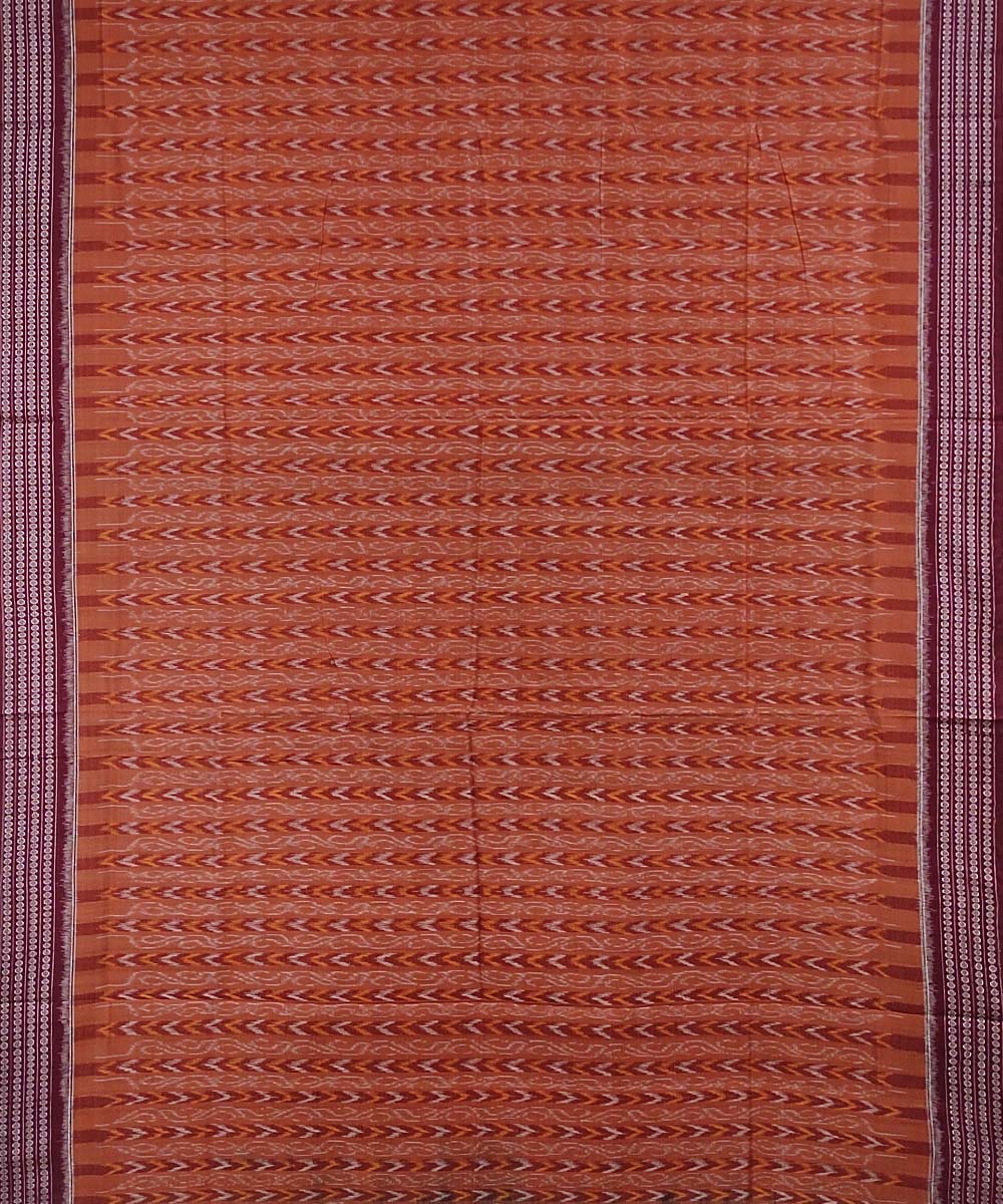 Brown handwoven cotton sambalpuri saree