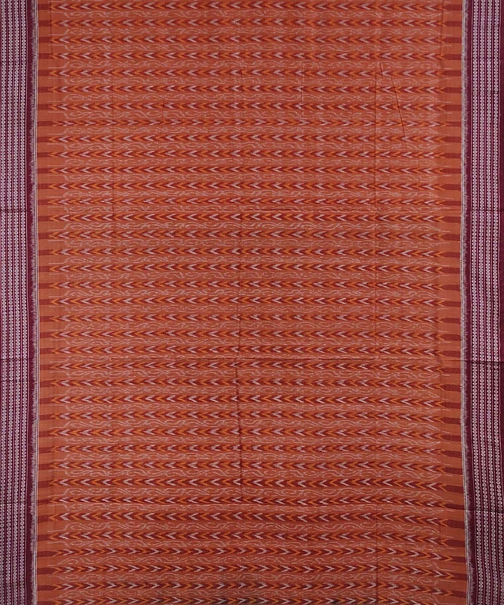 Brown handwoven cotton sambalpuri saree