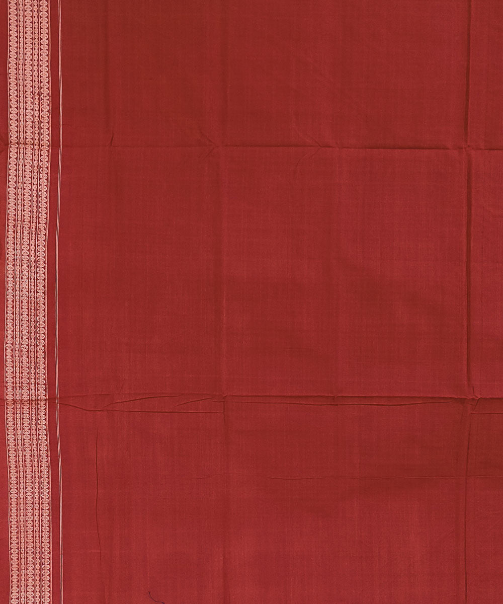 Blue red handwoven cotton sambalpuri saree