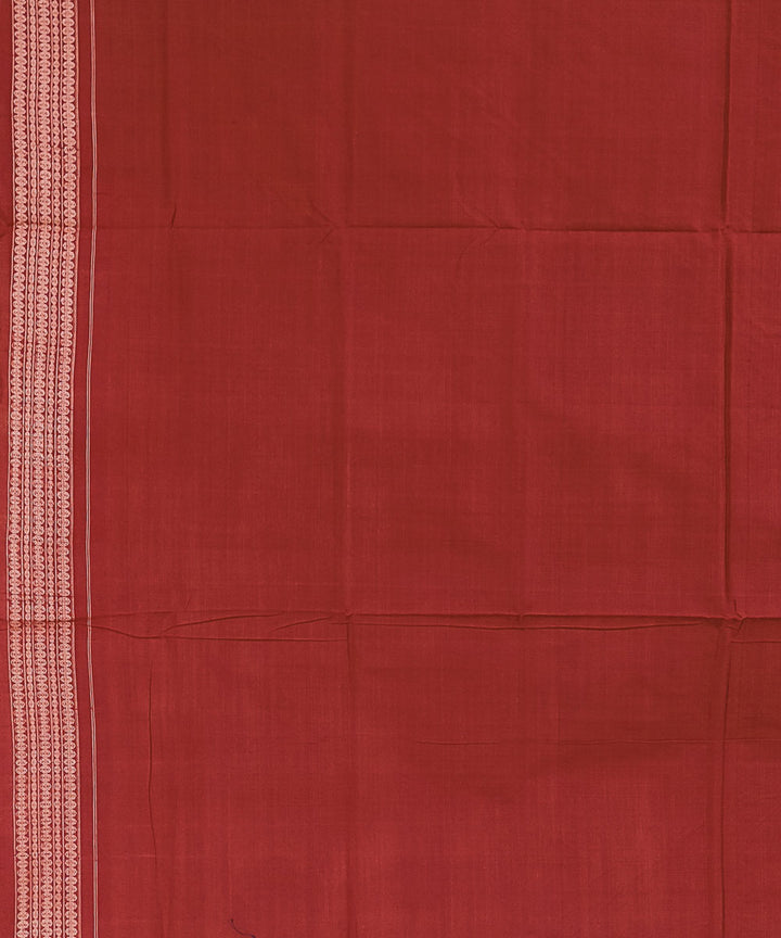 Blue red handwoven cotton sambalpuri saree