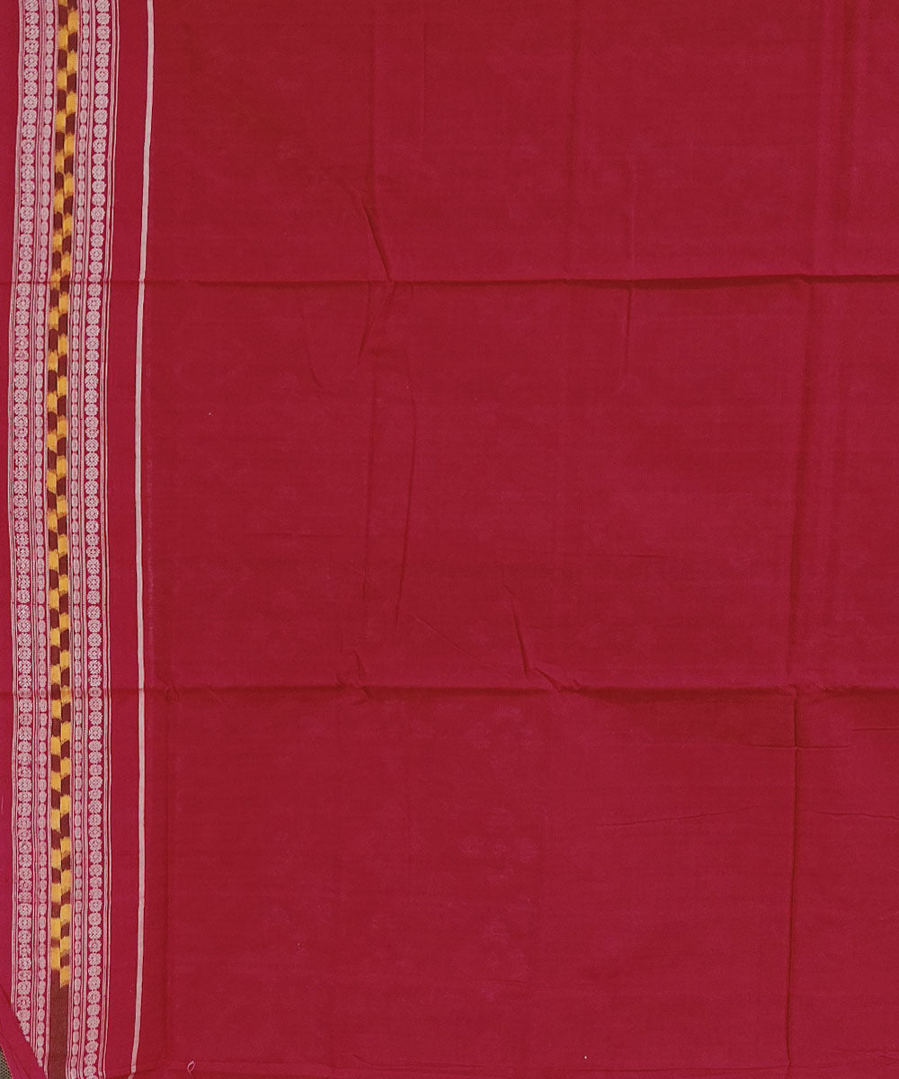 Blue red handloom cotton sambalpuri saree