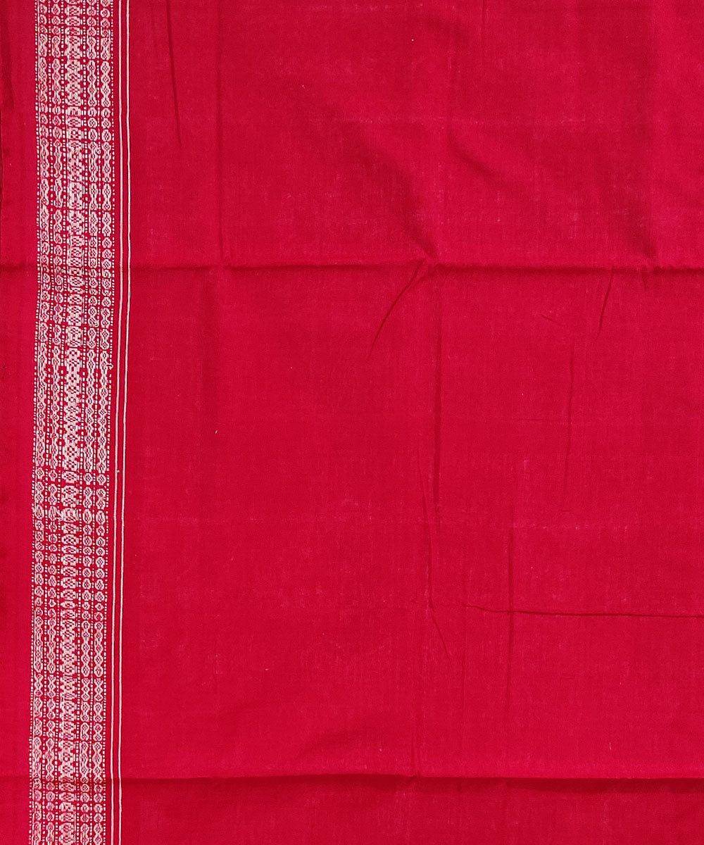 Pink red handloom cotton sambalpuri saree
