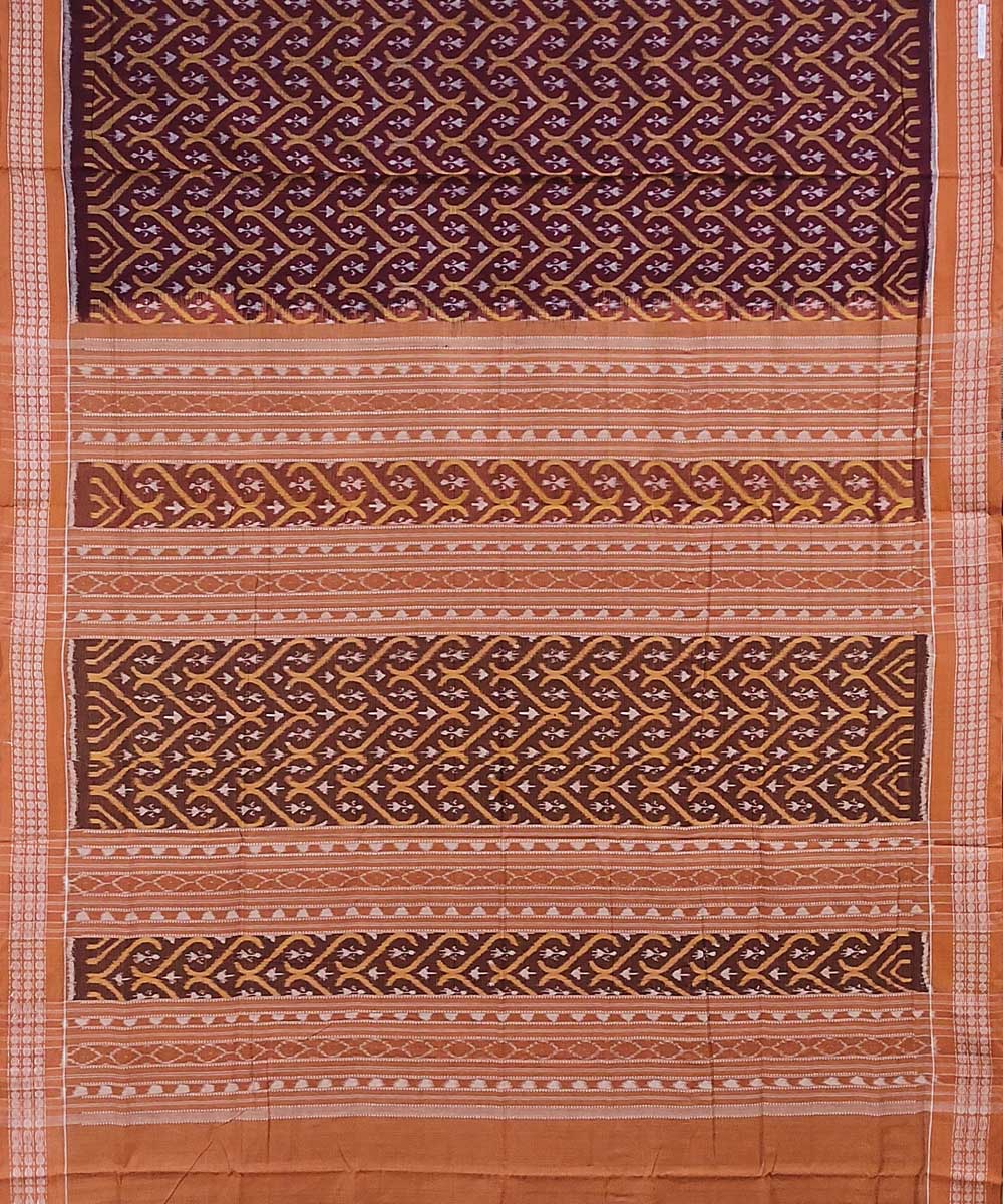 Brown handloom cotton sambalpuri saree