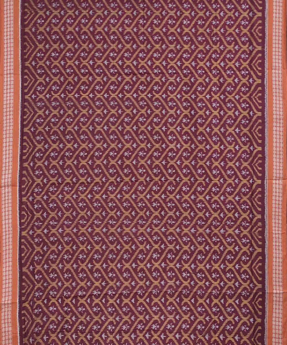 Brown handloom cotton sambalpuri saree