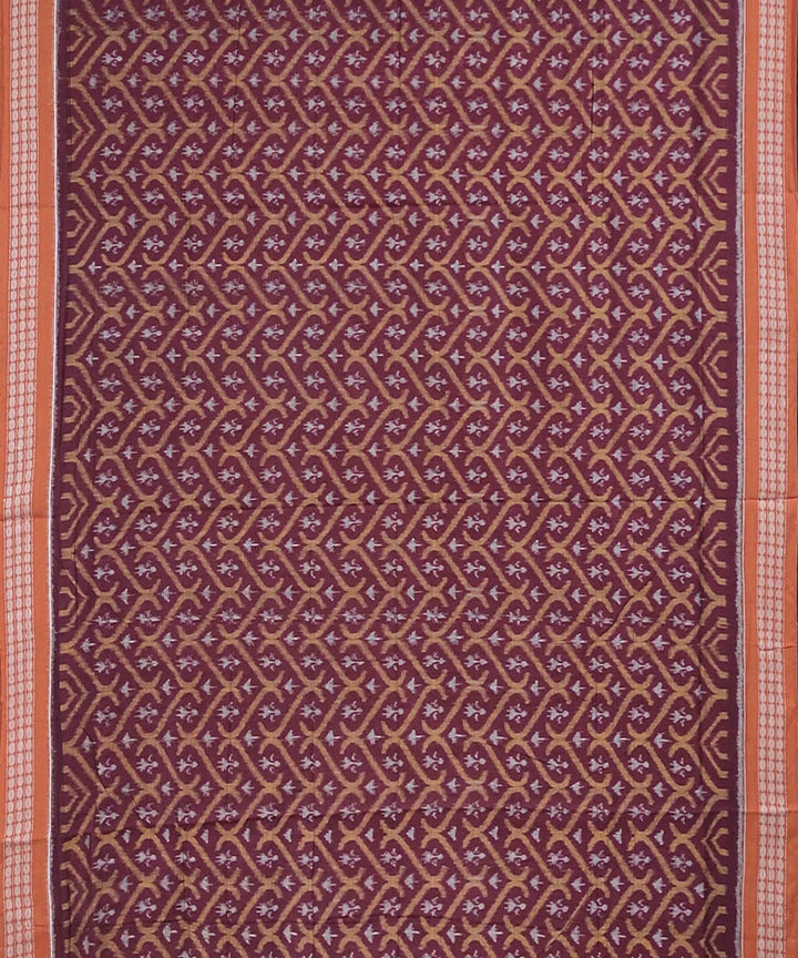 Brown handloom cotton sambalpuri saree