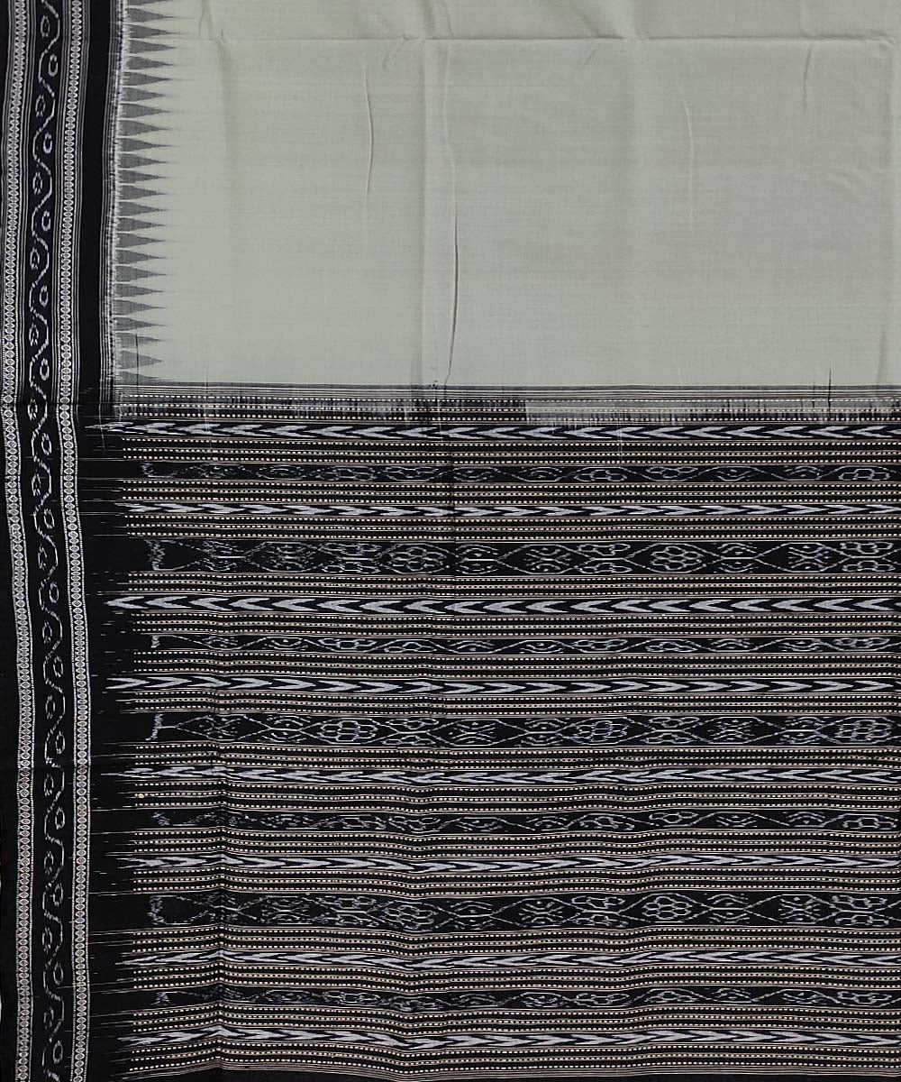 Grey black handwoven cotton sambalpuri saree