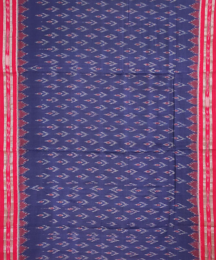 Navy blue maroon handloom cotton nuapatna saree