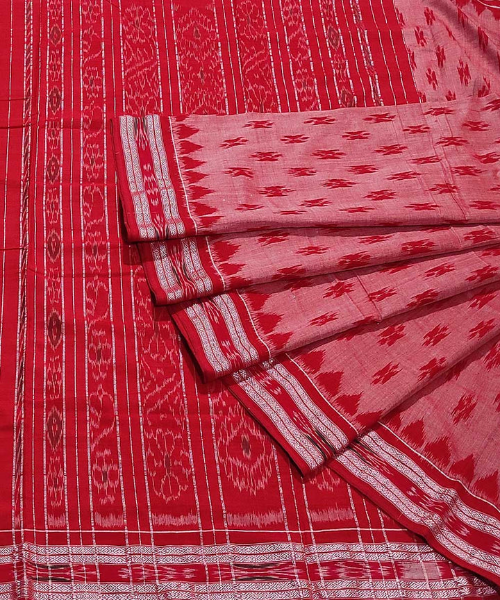 Red handwoven cotton nuapatna saree