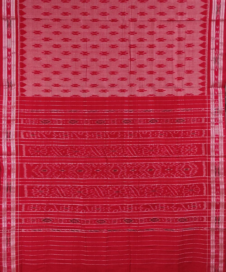 Red handwoven cotton nuapatna saree