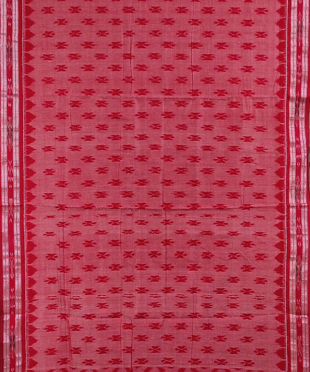 Red handwoven cotton nuapatna saree