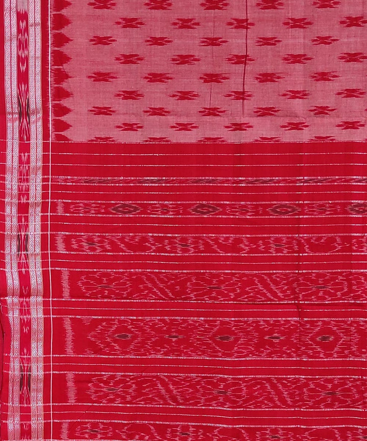 Red handwoven cotton nuapatna saree