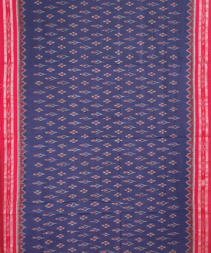 Navy blue maroon handwoven cotton nuapatna saree