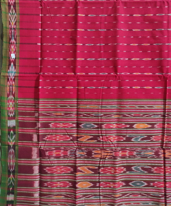 Red handwoven cotton odisha ikat saree