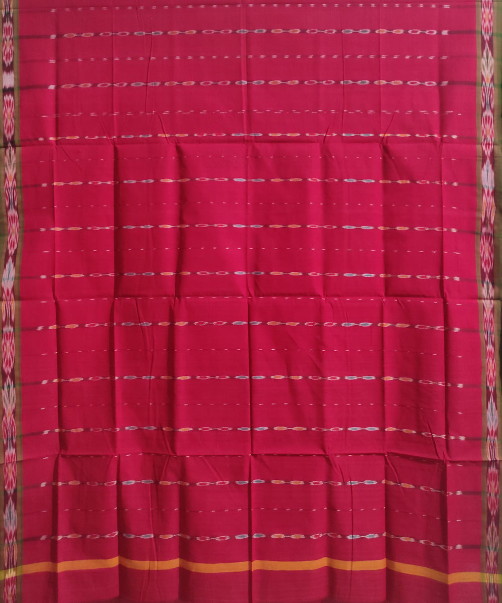 Red handwoven cotton odisha ikat saree