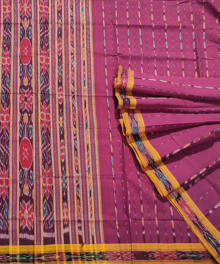 Purple handwoven cotton odisha ikat saree