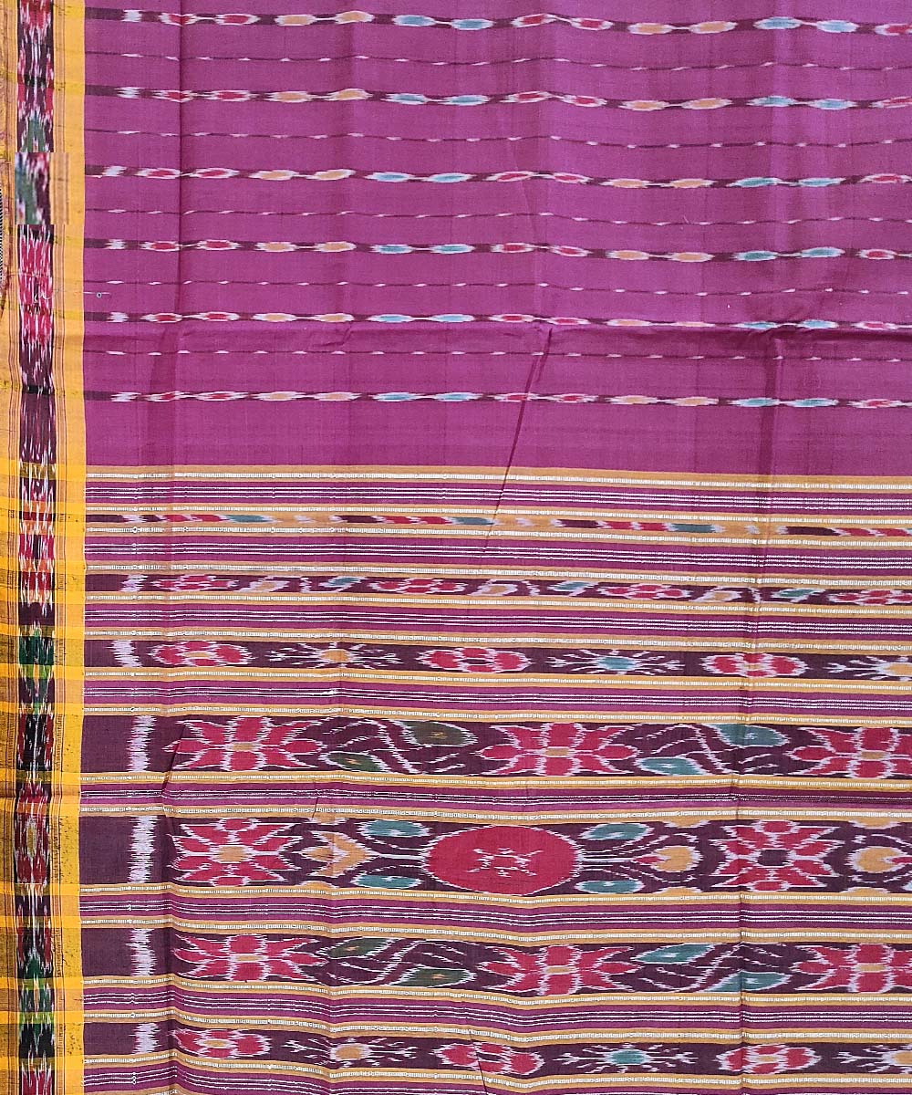 Purple handwoven cotton odisha ikat saree