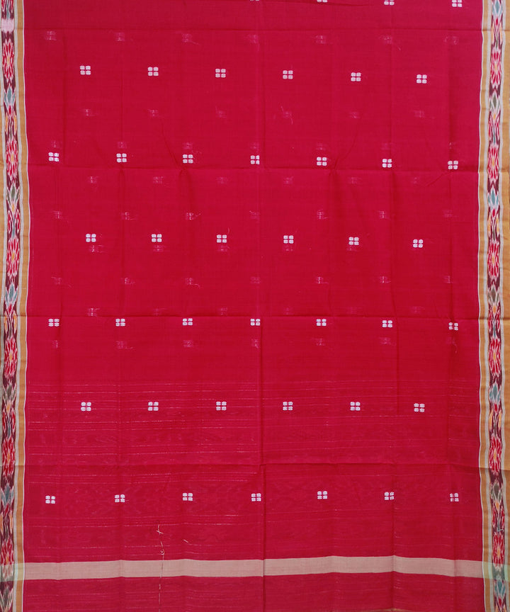 Red hand woven cotton odisha ikat saree