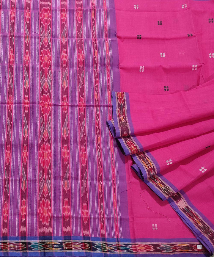 Pink handwoven cotton odisha ikat saree