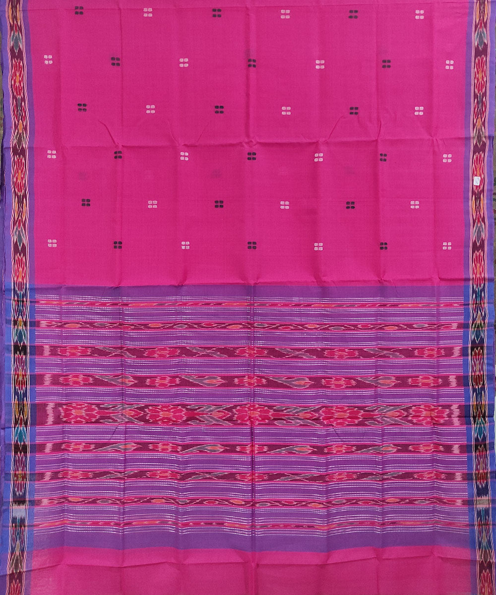 Pink handwoven cotton odisha ikat saree