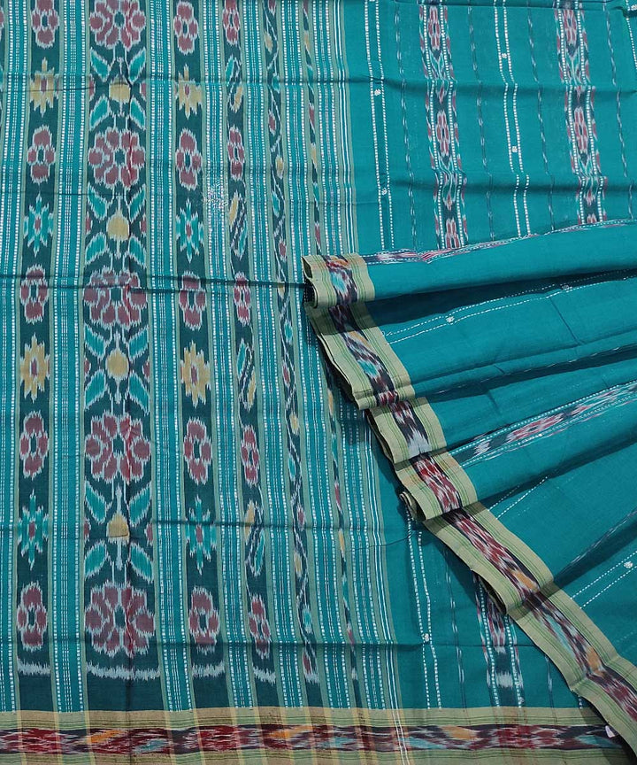 Sea green handwoven cotton odisha ikat saree