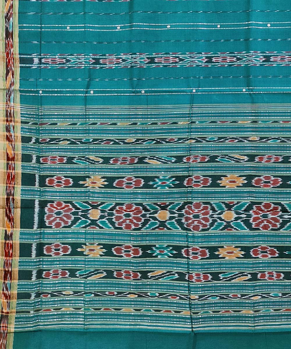 Sea green handwoven cotton odisha ikat saree