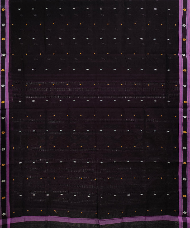 Brown violet handwoven cotton odisha ikat saree
