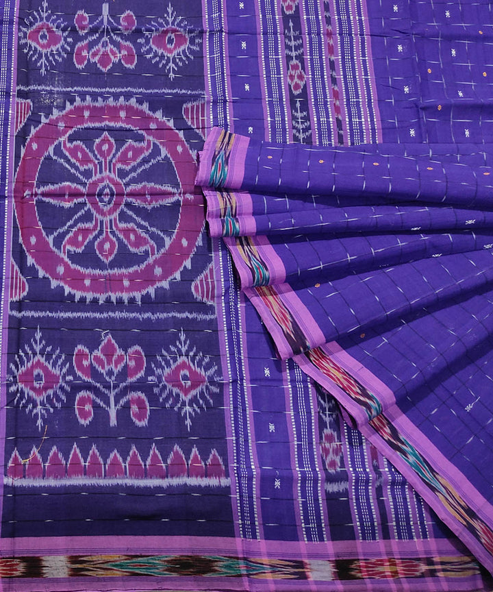Blue handwoven cotton odisha ikat saree