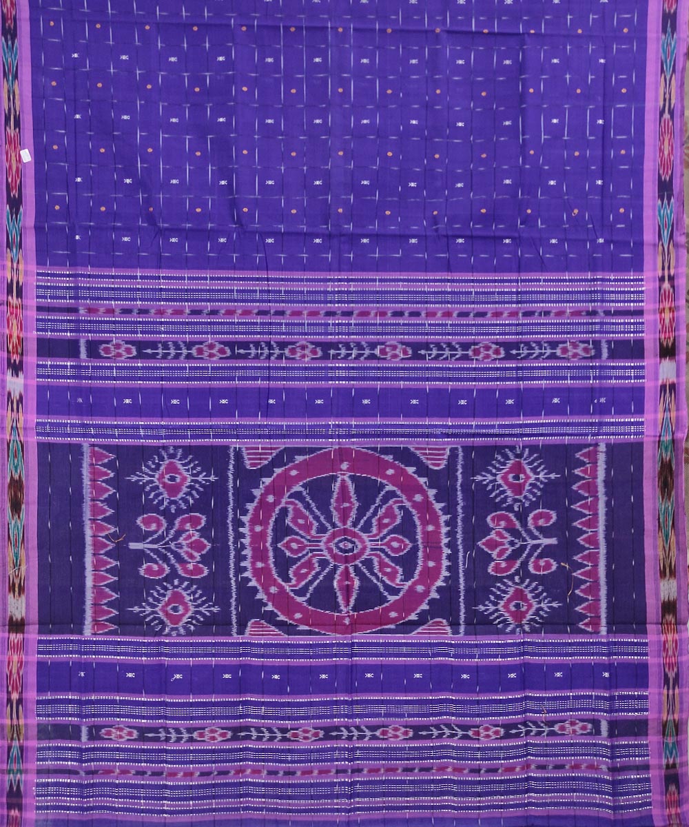 Blue handwoven cotton odisha ikat saree