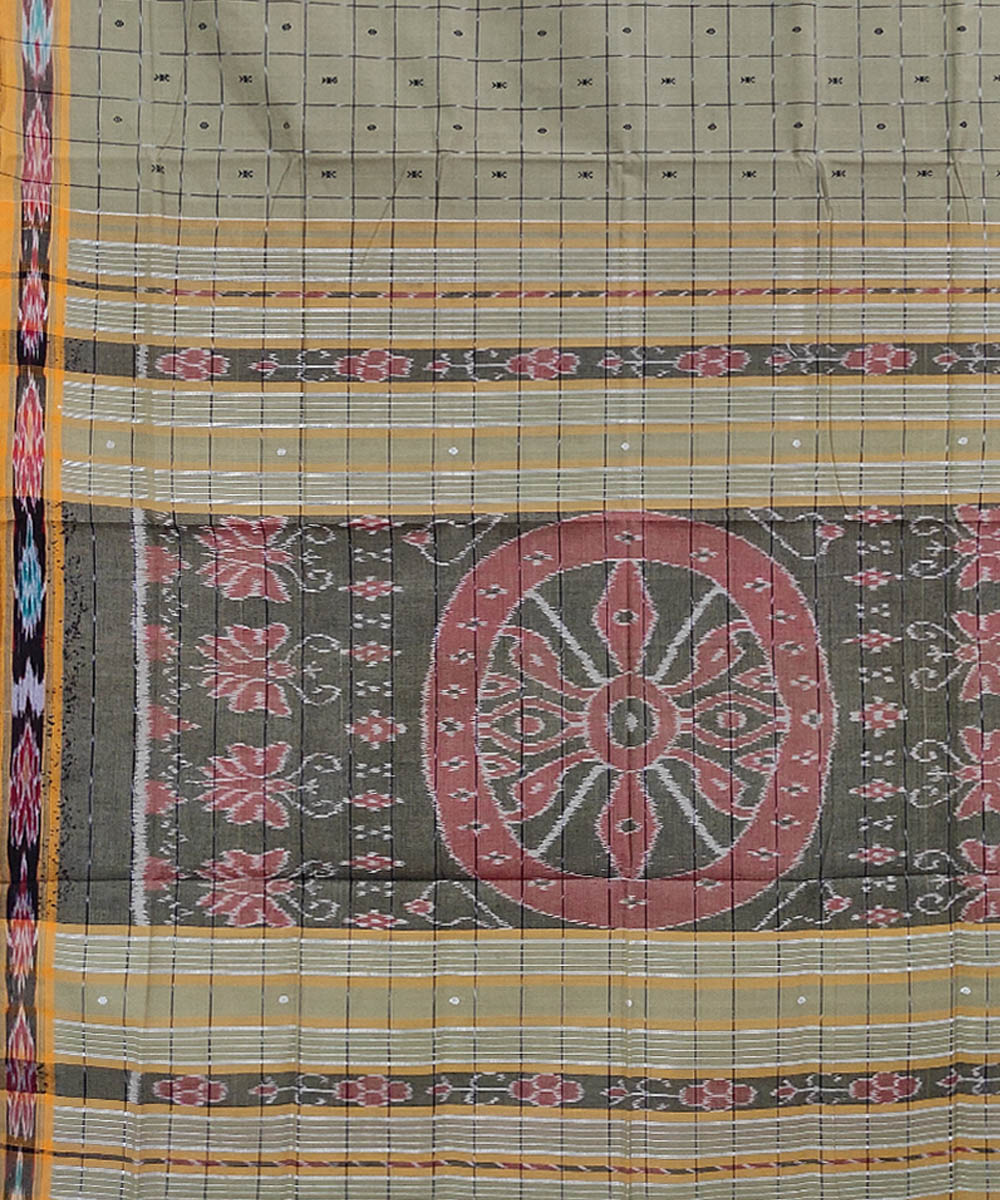 Grey handwoven cotton odisha ikat saree