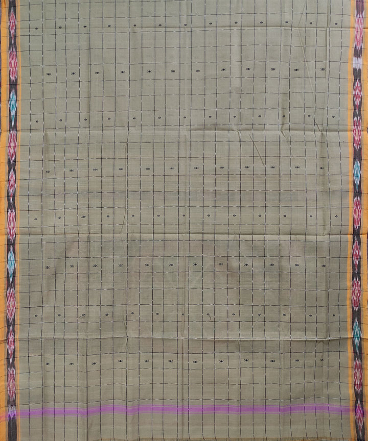 Grey handwoven cotton odisha ikat saree