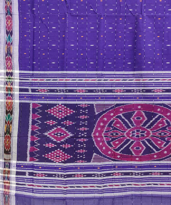 Blue hand woven cotton odisha ikat saree