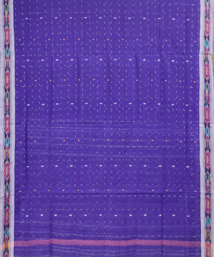 Blue hand woven cotton odisha ikat saree