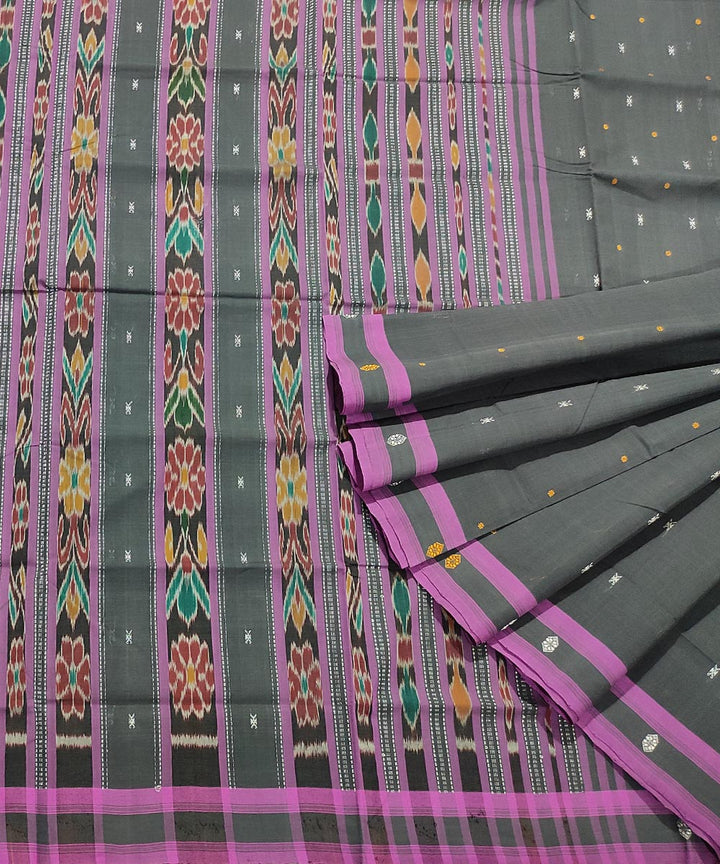 Dim grey handwoven cotton odisha ikat saree