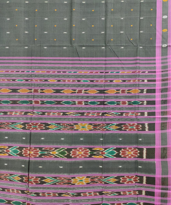 Dim grey handwoven cotton odisha ikat saree