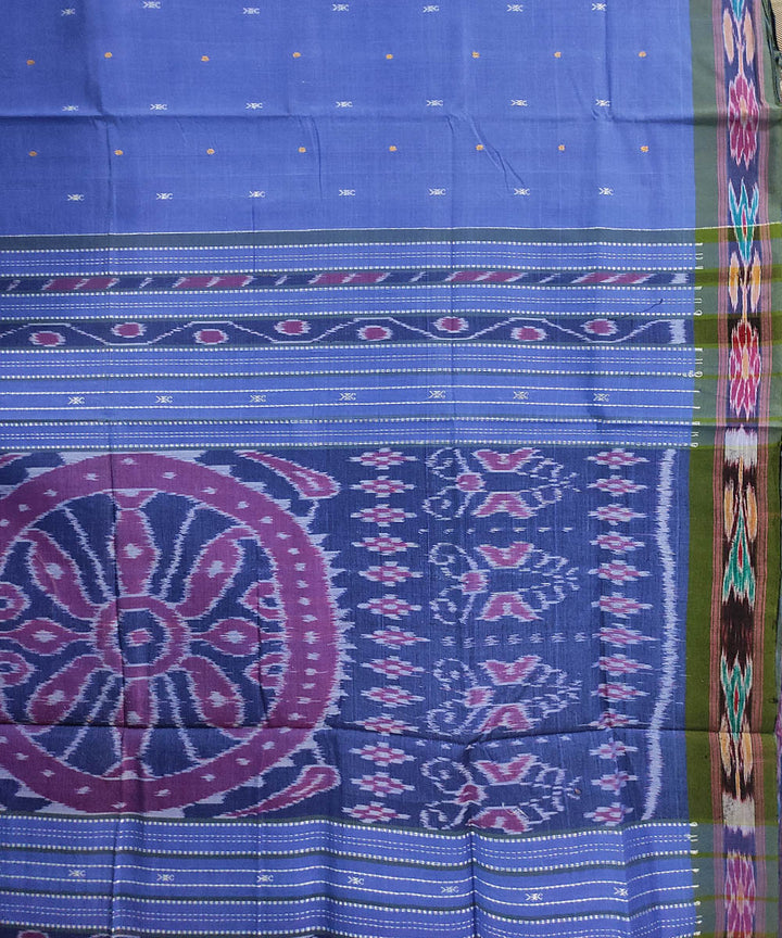 Sky blue handwoven cotton odisha ikat saree
