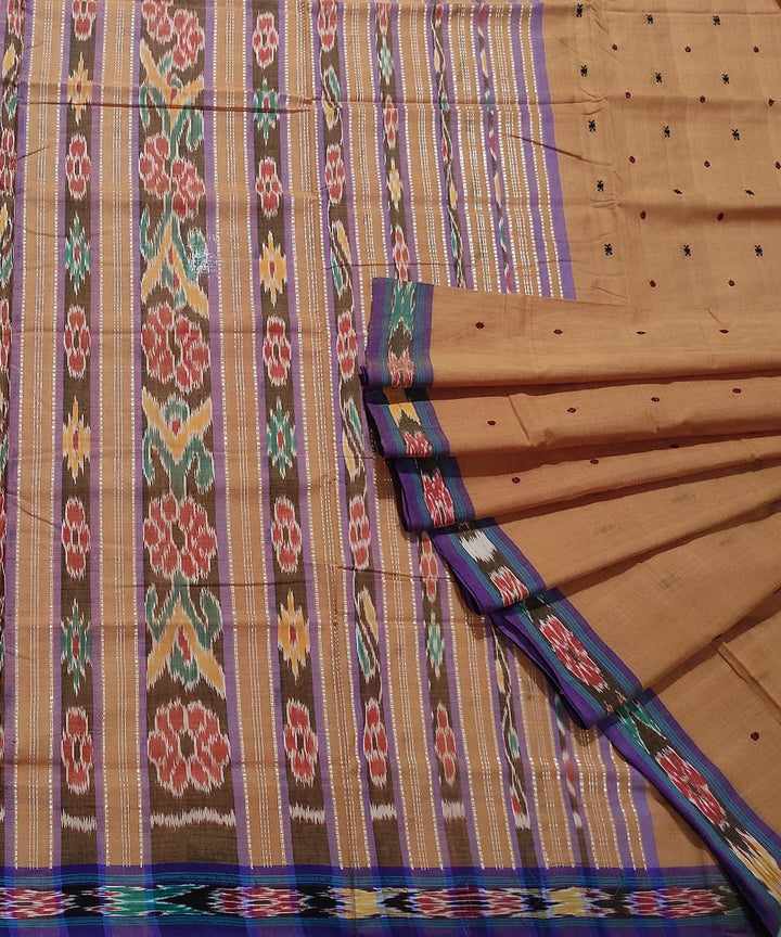 Beige handwoven cotton odisha ikat saree