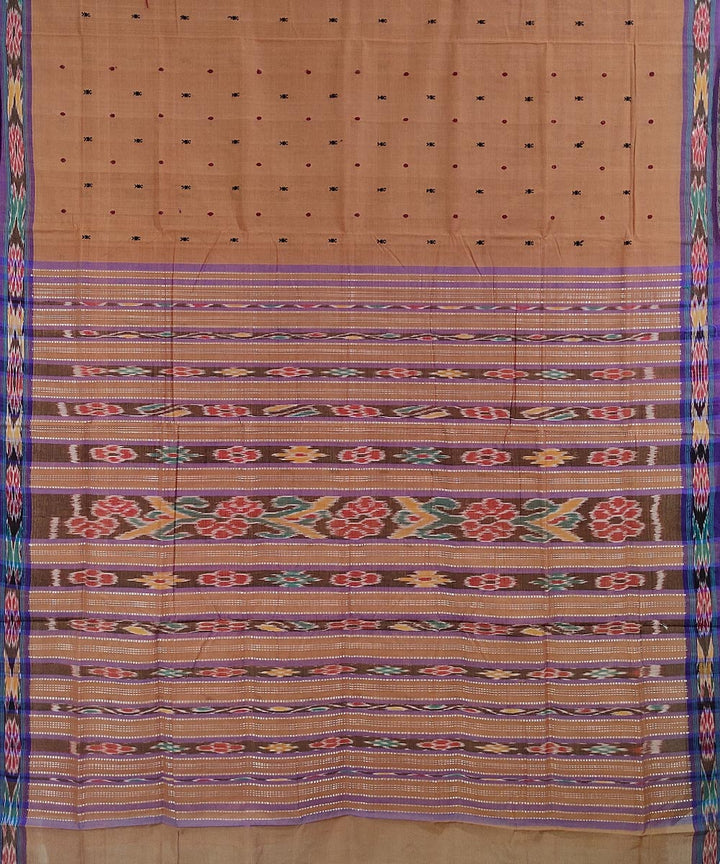 Beige handwoven cotton odisha ikat saree