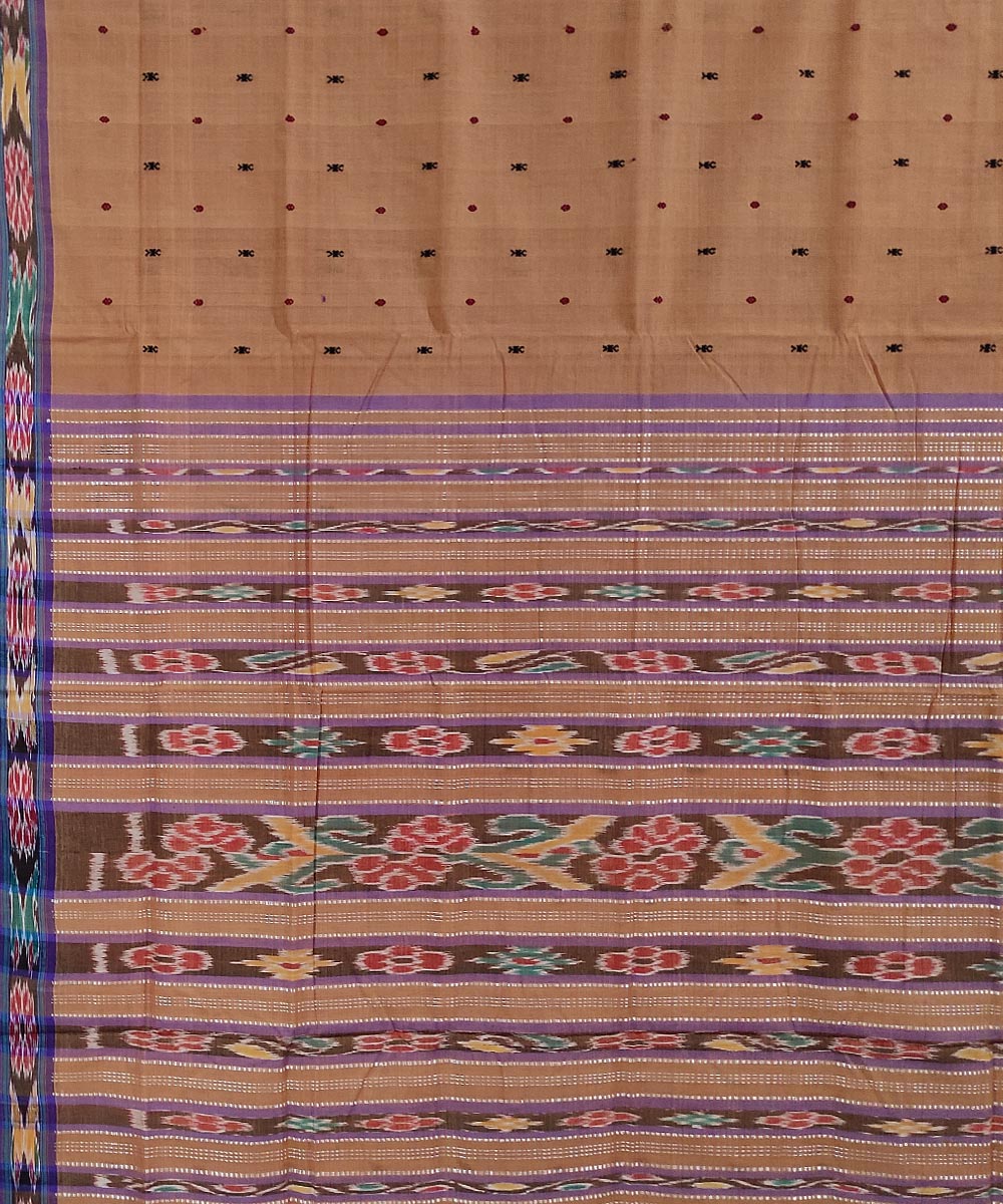 Beige handwoven cotton odisha ikat saree
