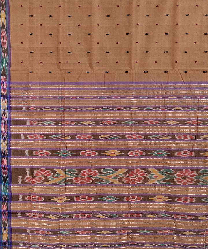 Beige handwoven cotton odisha ikat saree